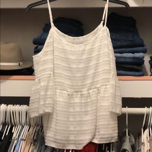 1.State off shoulder white top.